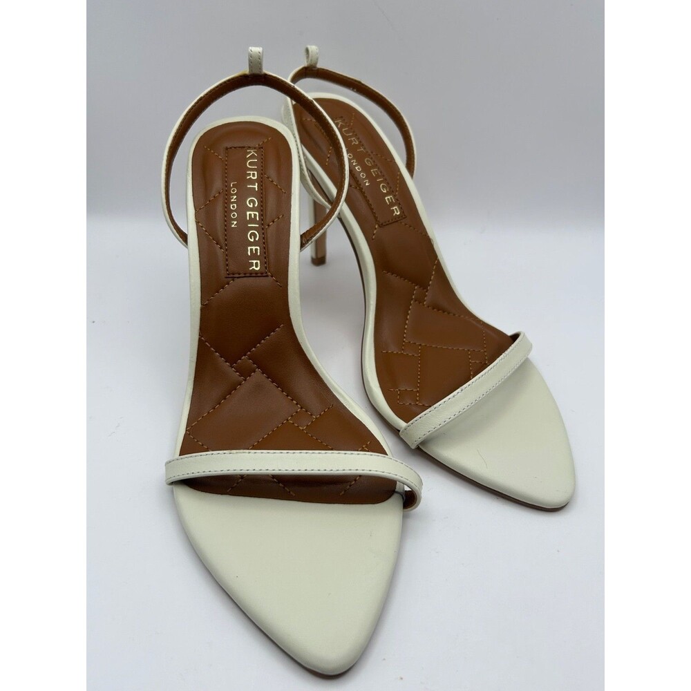 Kurt Geiger White Pointed Toe Ankle Strap Heels